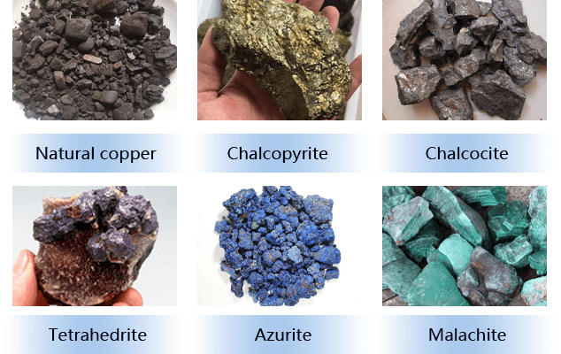 Industrial copper minerals include